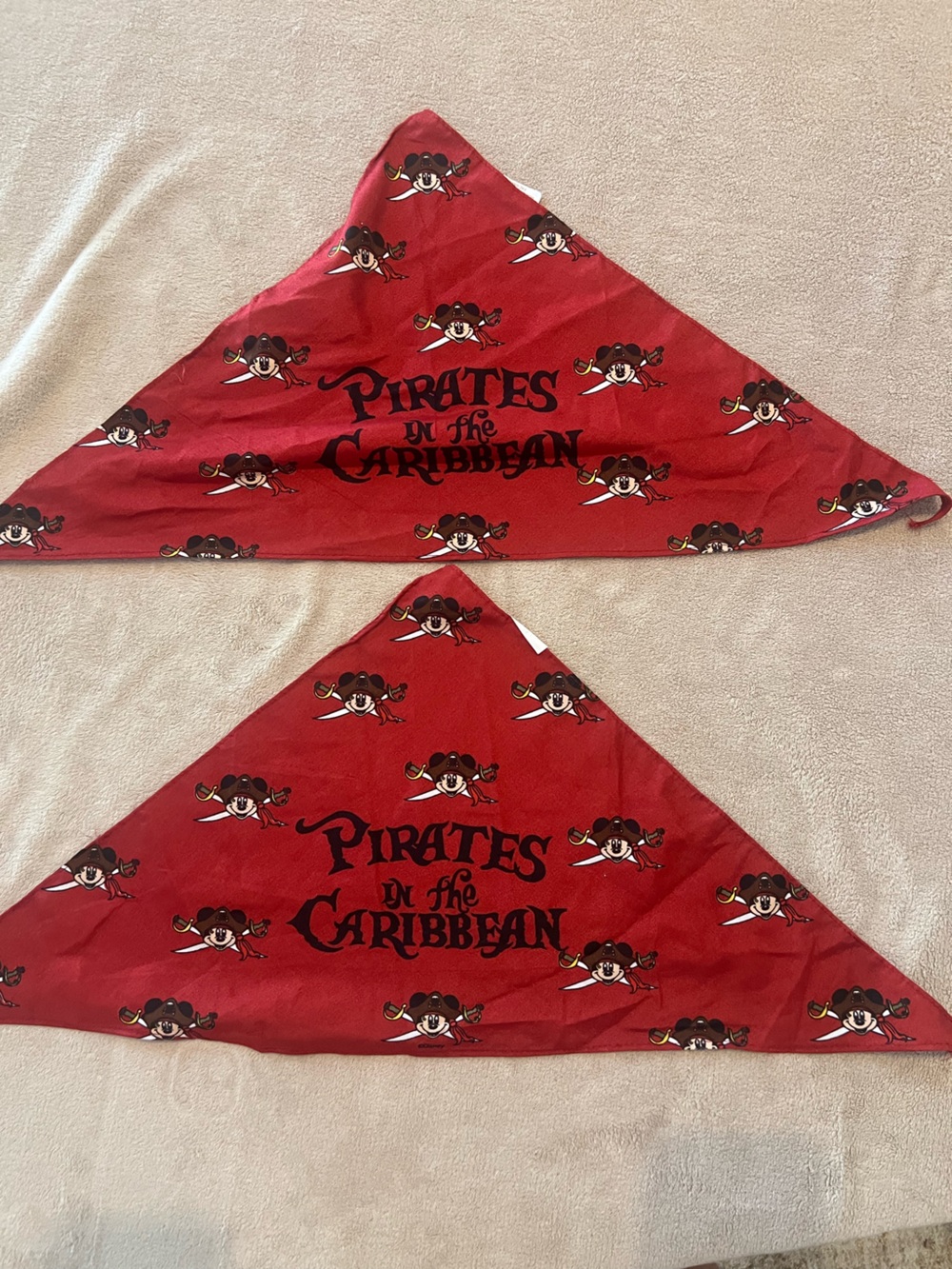Disney Red Pirates of the Caribbean Kids Bandana Hair Scarf